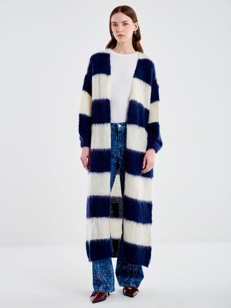 Long Stripe Gilet With Mohair