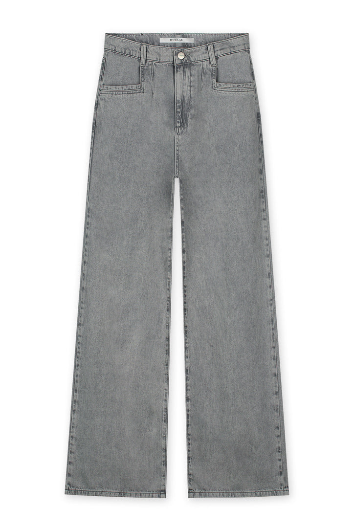 Farrah - Wide Leg Jeans Mid Grey