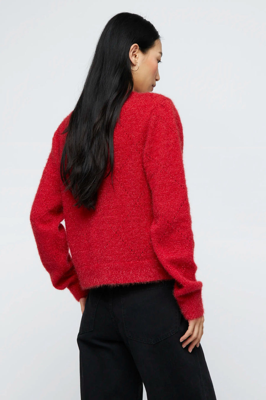 Red soft knit cardigan