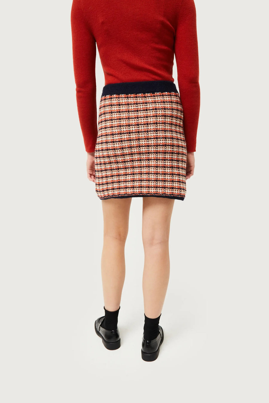 Plaid Print Knit Skirt