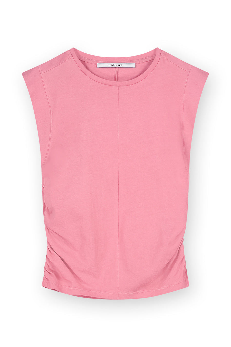 Sleeveless Top With Gathering Pink