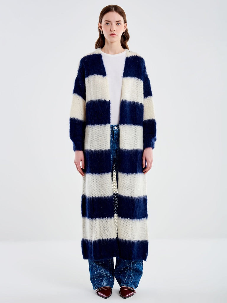 Long Stripe Gilet With Mohair