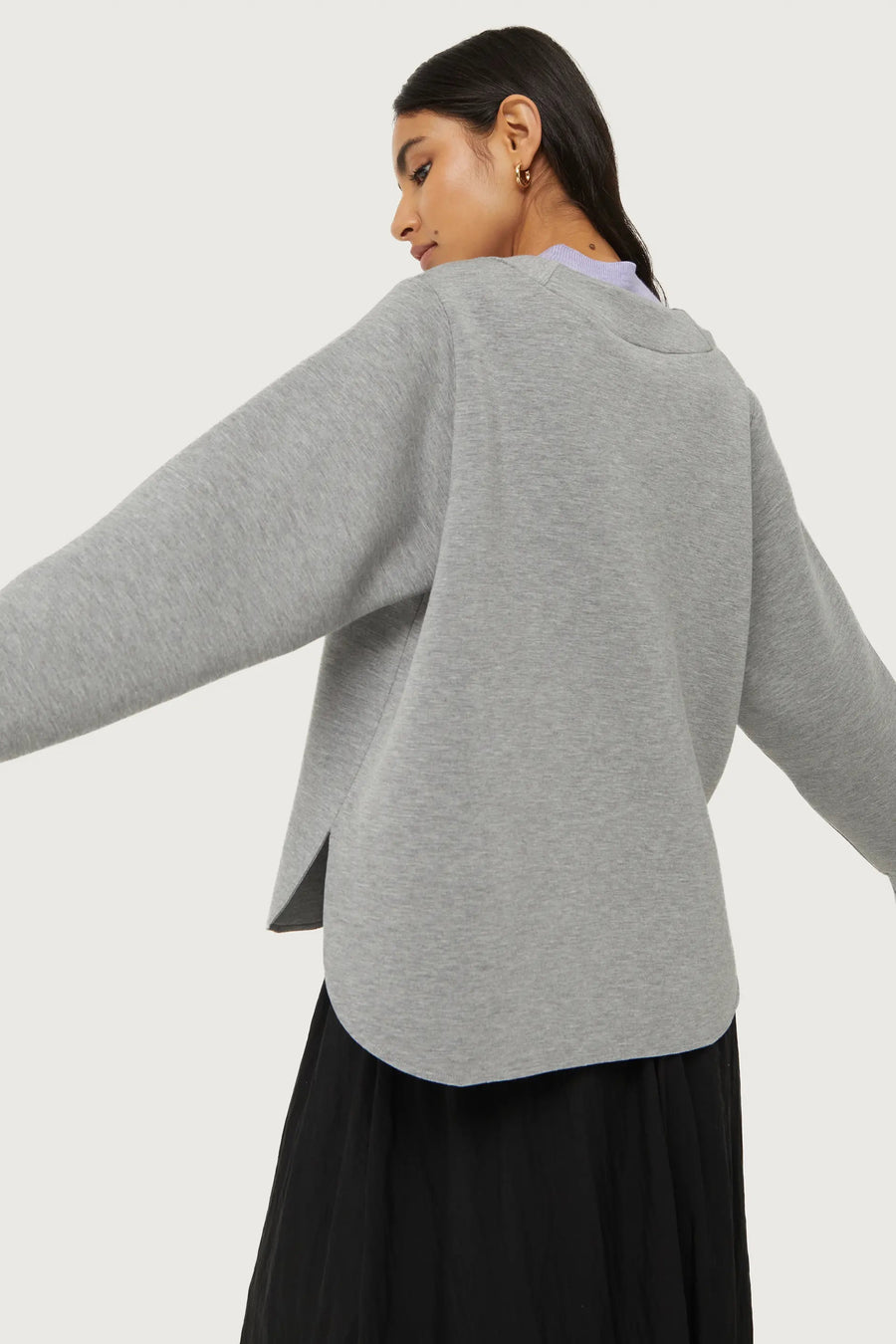 Gray neoprene sweatshirt