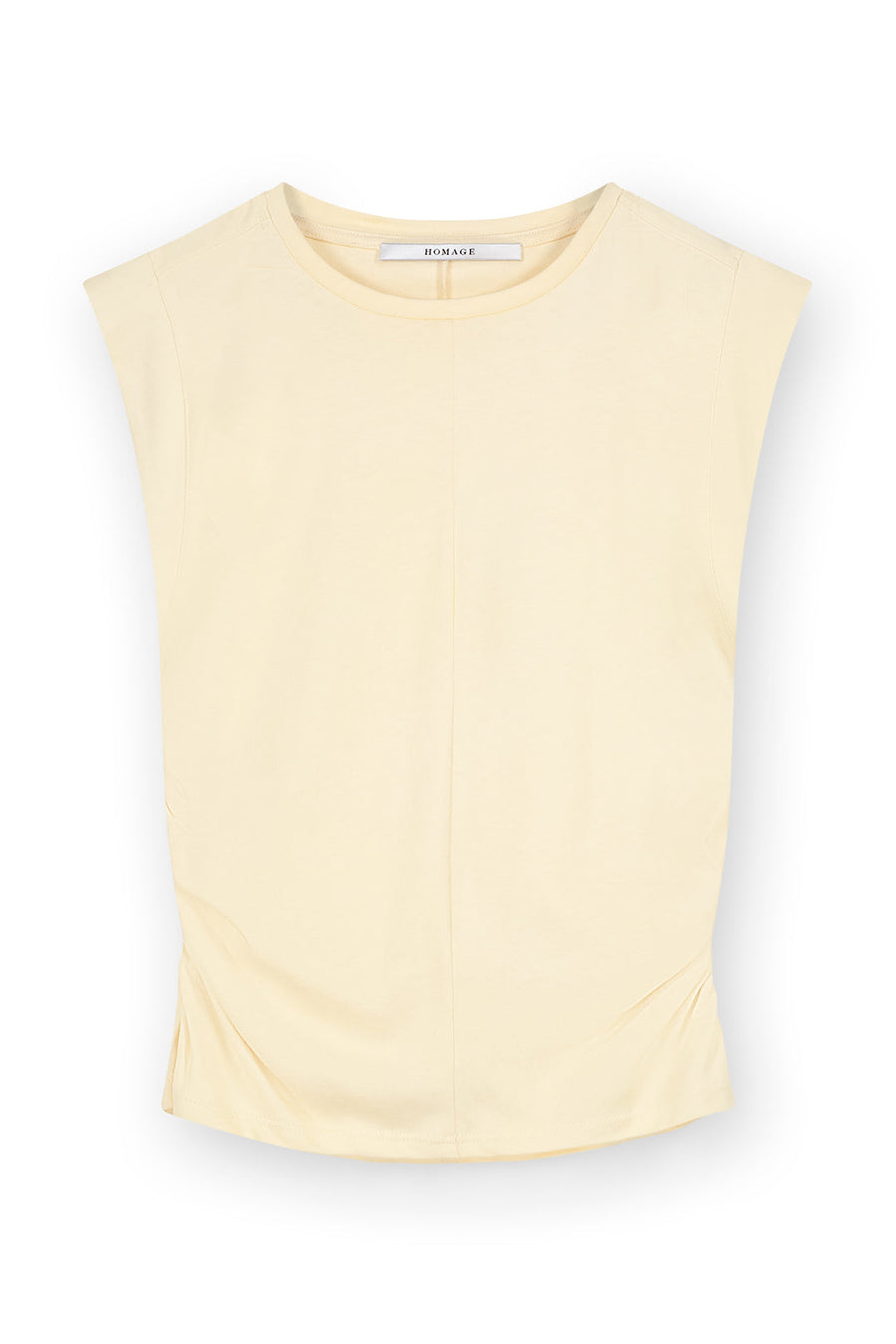 Sleeveless Top With Gathering Yellow