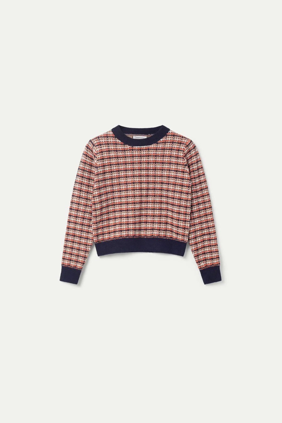 Checkered knitted sweater