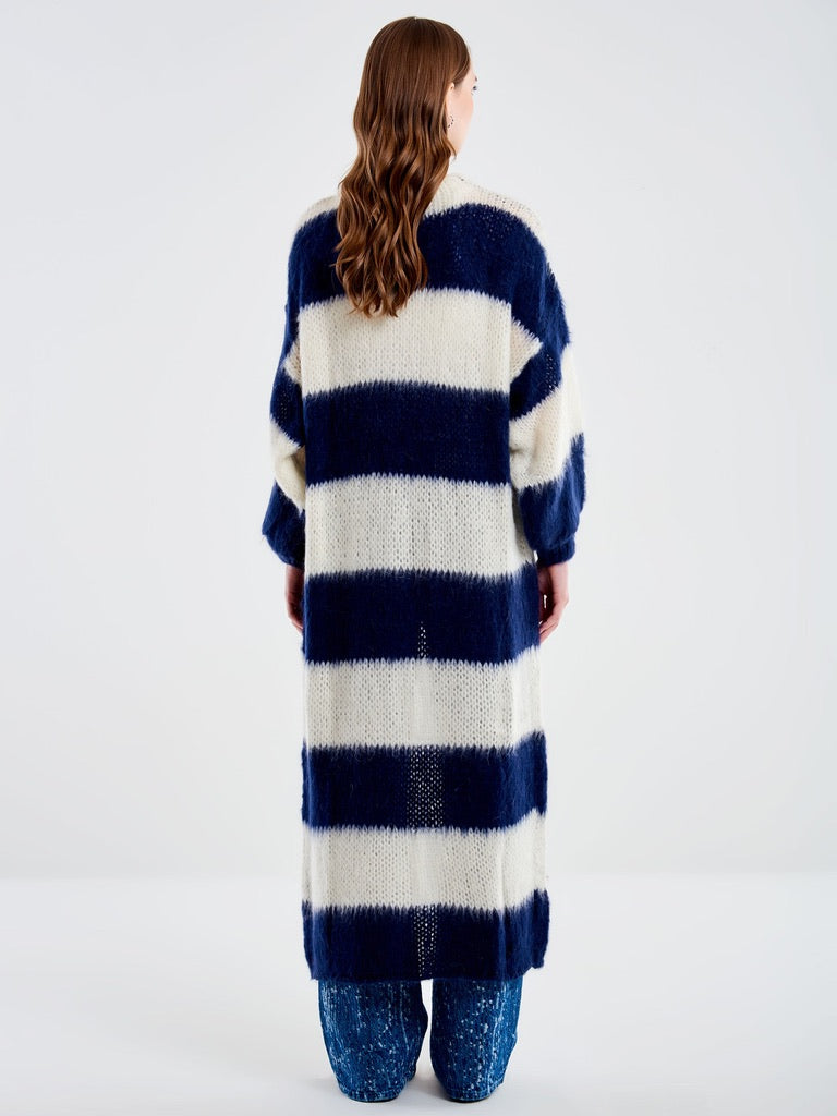 Long Stripe Gilet With Mohair