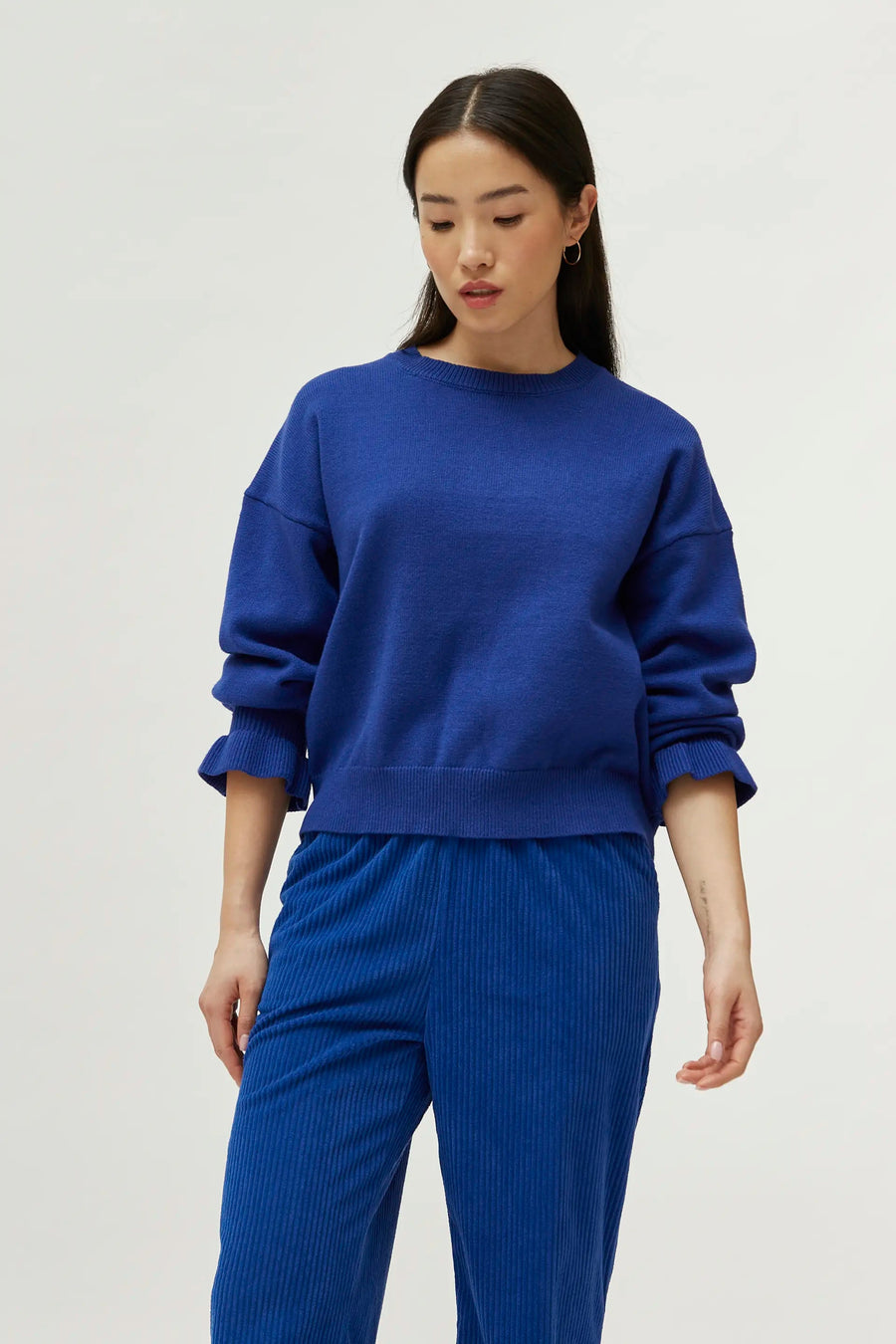 Blue cuff detail sweater