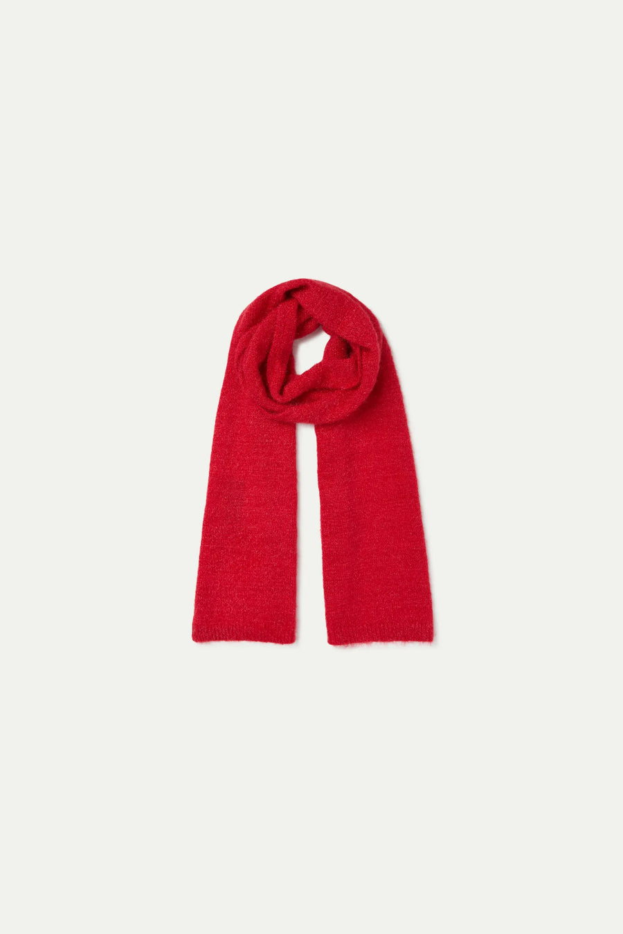 Red soft knit scarf