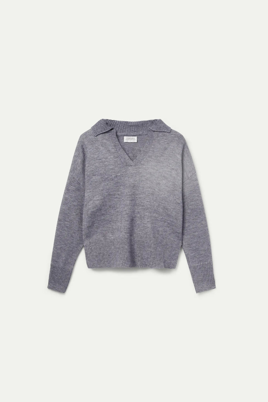 Gray polo neck sweater