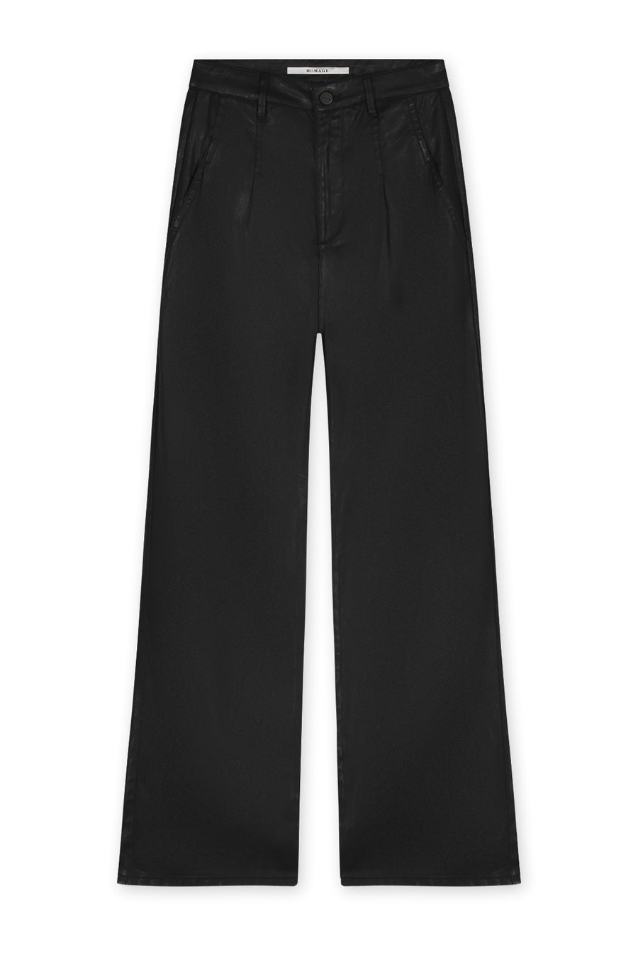 Flowy Coated Pleated Jeans